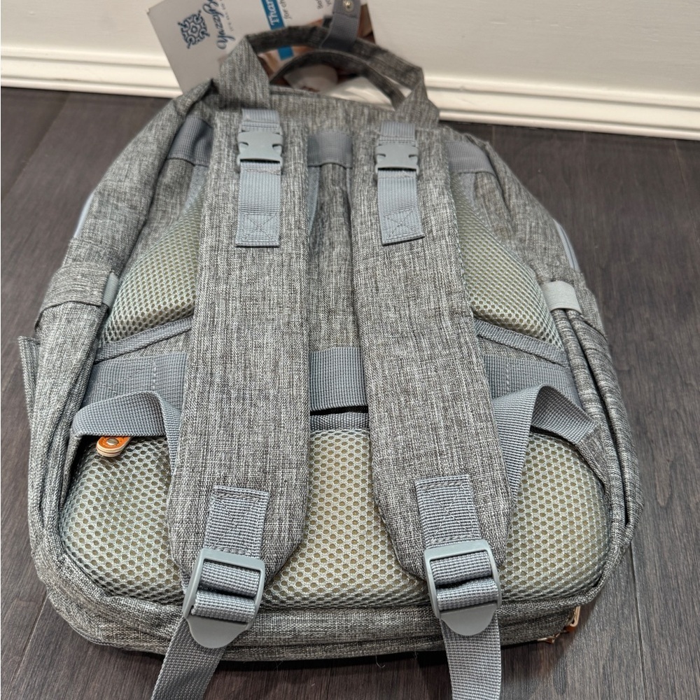 Yazzy Boa Gray and Brown Women’s Men’s Diaper Bag Backpack For Babies Toddlers - Picture 7 of 12